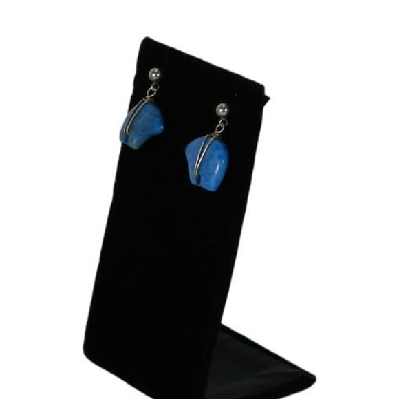 Lapis Spirit Bear Pierced Earrings - Picture 4 of 6